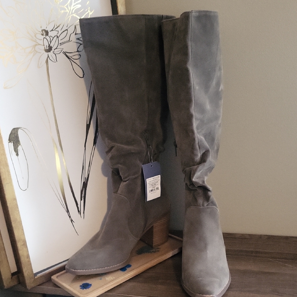 Universal Thread Olive Green/Harlen Slouchy Knee-High Heeled Boots, Sz 11WC